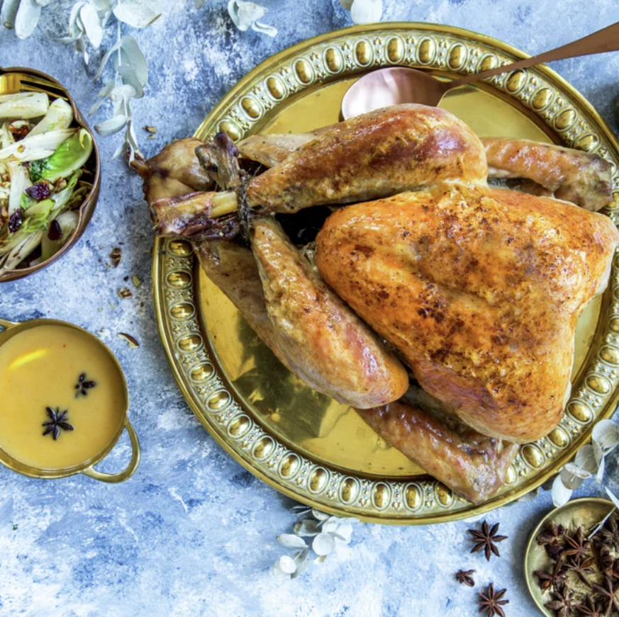 Helstekt kalkun med hjemmelaget saus