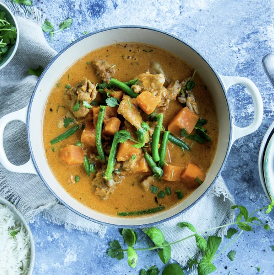 Kyllingcurry med søtpotet